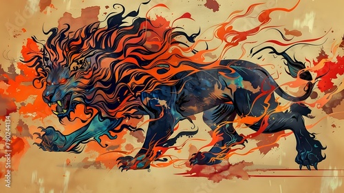Fiery and Ferocious Lion-Ox Chimera in Art