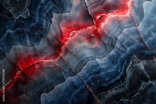closeup surface red and blue marble pattern background