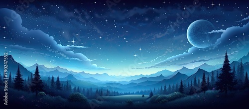 Night sky with stars above majestic mountains