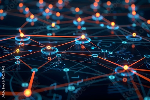 Secure Digital Network with Protective Barriers Visualized