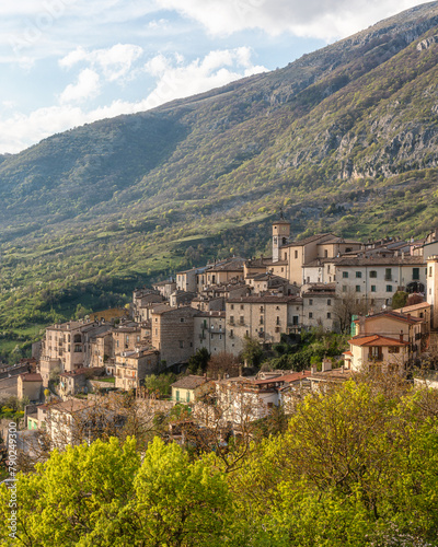 Scenic view in the village of Barrea, province of L'Aquila in the Abruzzo region of Italy.