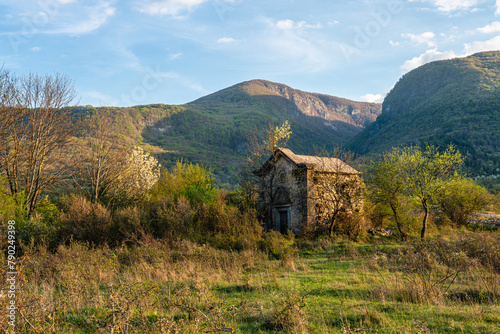 Scenic view in the village of Barrea, province of L'Aquila in the Abruzzo region of Italy. photo