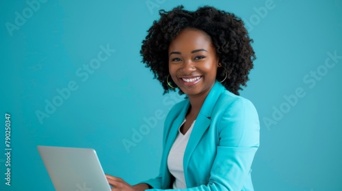 A Smiling Professional with Laptop