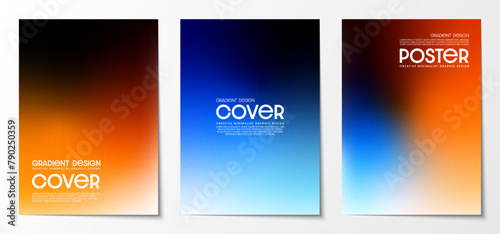 Gradient blurred backgrounds set with modern abstract colorful patterns graphic. Design template collection for cover and poster. Vector illustration