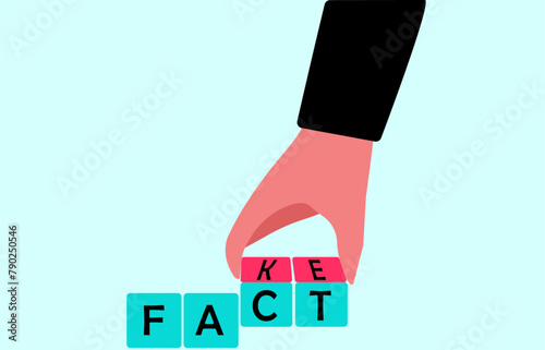 Fact and fake news concern illustration