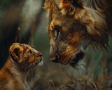 The scene is a beautiful example of maternal care and unity in the wild, a reminder of the bonds that exist between mother and offspring in the animal kingdom 8K , high-resolution, ultra HD,up32K HD