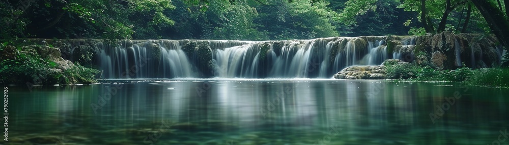 The sound of the waterfall is soothing and relaxing, adding to the sense of peace and tranquility in the scene 8K , high-resolution, ultra HD,up32K HD The sound of the waterfall is soothing and relaxing, adding to the sense of peace and tranquility in the scene 8K , high-resolution, ultra HD,up32K HD