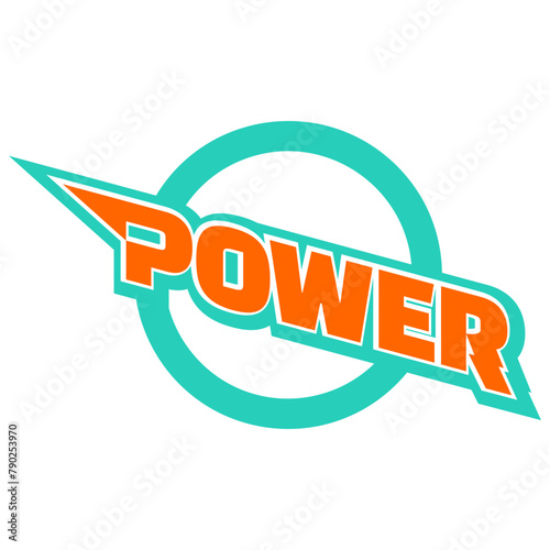 vector illustration of a simple word mark techno style which says be power