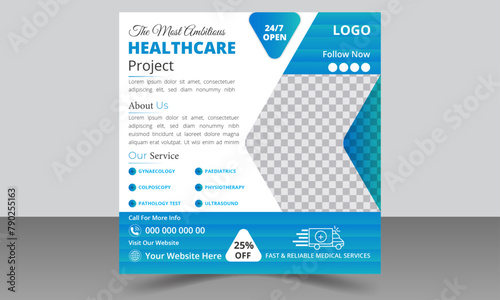 Editable Healthcare Social Media Post Design Square size