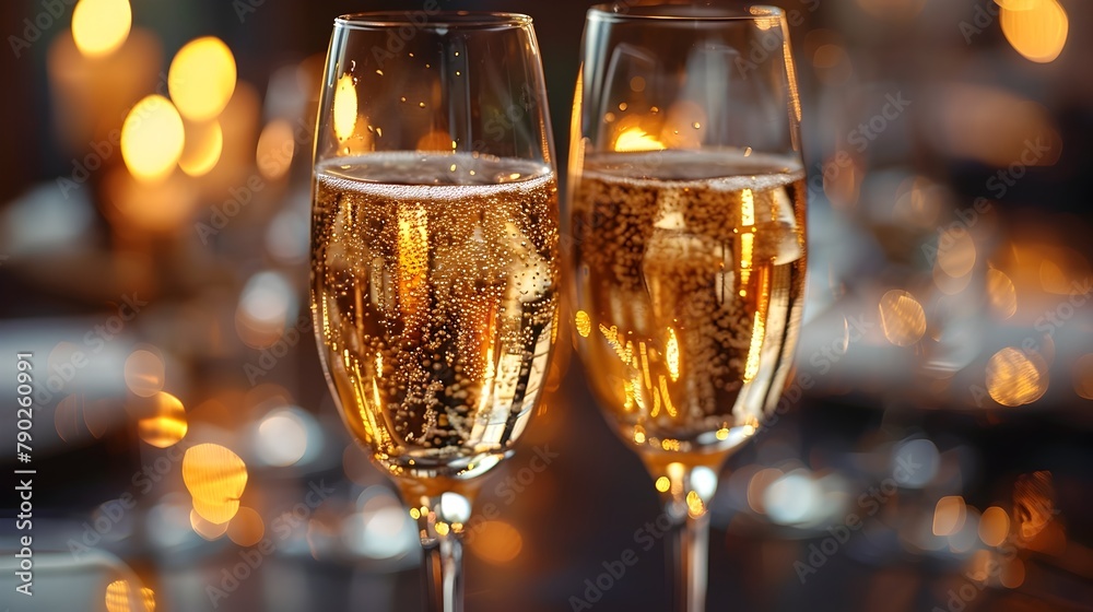 Champagne Celebration at Elegant Party Setting Champagne Celebration at Elegant Party Setting