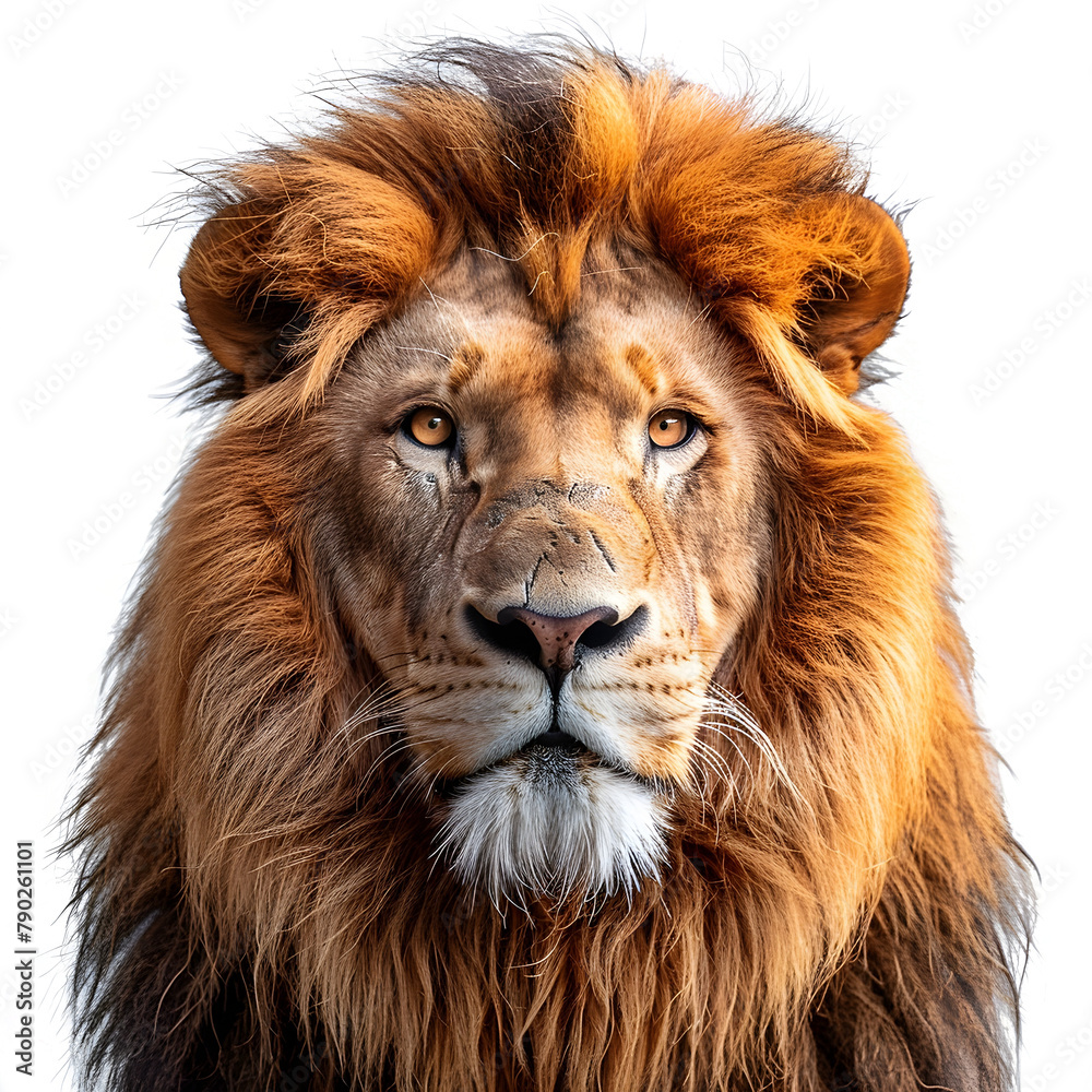 Majestic African Lion in Soft Focus Portrait with Flowing Mane