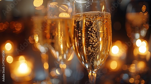 Champagne Bubbles Dancing in Candlelight A Festive Celebration