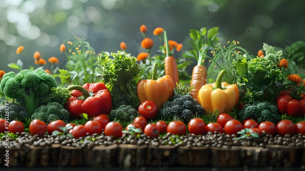 Fresh Organic Produce A Vibrant Display of Nutritious Vegetables and Fruits on a Wooden Table Fresh Organic Produce A Vibrant Display of Nutritious Vegetables and Fruits on a Wooden Table