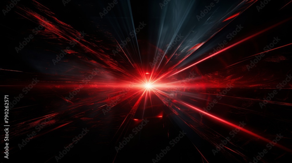 Red and blue laser beams on a black background Red and blue laser beams on a black background