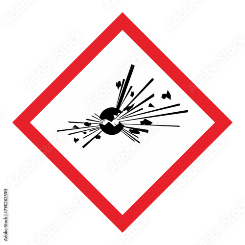 GHS Chemicals Label Pictograms and Hazard Classes - Explosives