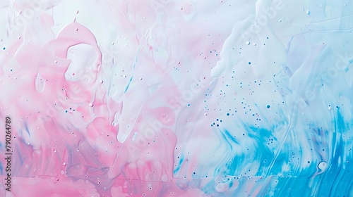 Vibrant Abstract Art of Swirling Pink and Blue Paint on a White Background