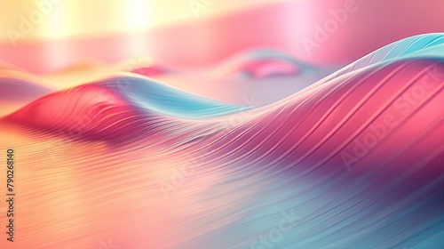 A striking abstract digital artwork featuring vibrant waves in fiery tones over a cool blue background.