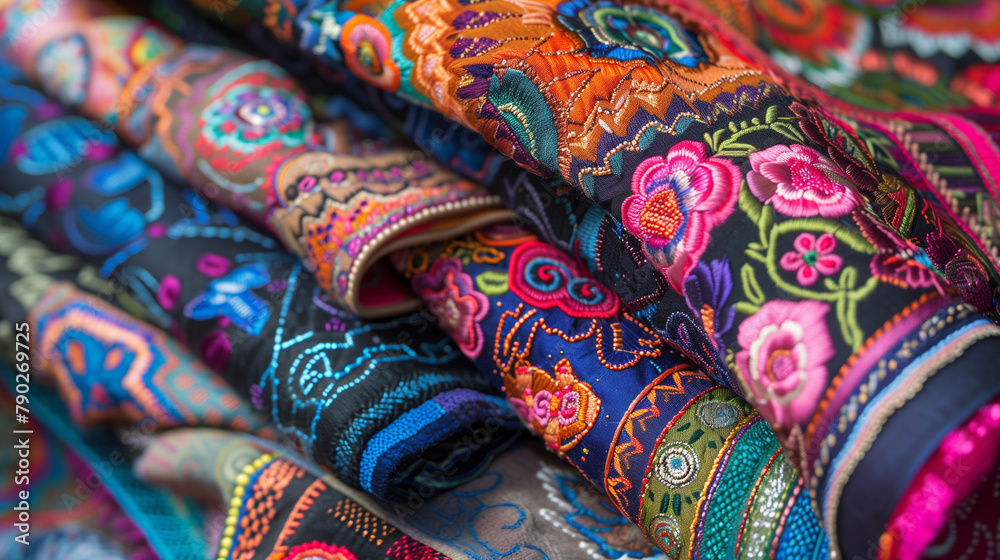 Hmong traditional arts and crafts showcasing intricate needlework batik textiles and handcrafted jewelry. Hmong traditional arts and crafts showcasing intricate needlework batik textiles and handcrafted jewelry.