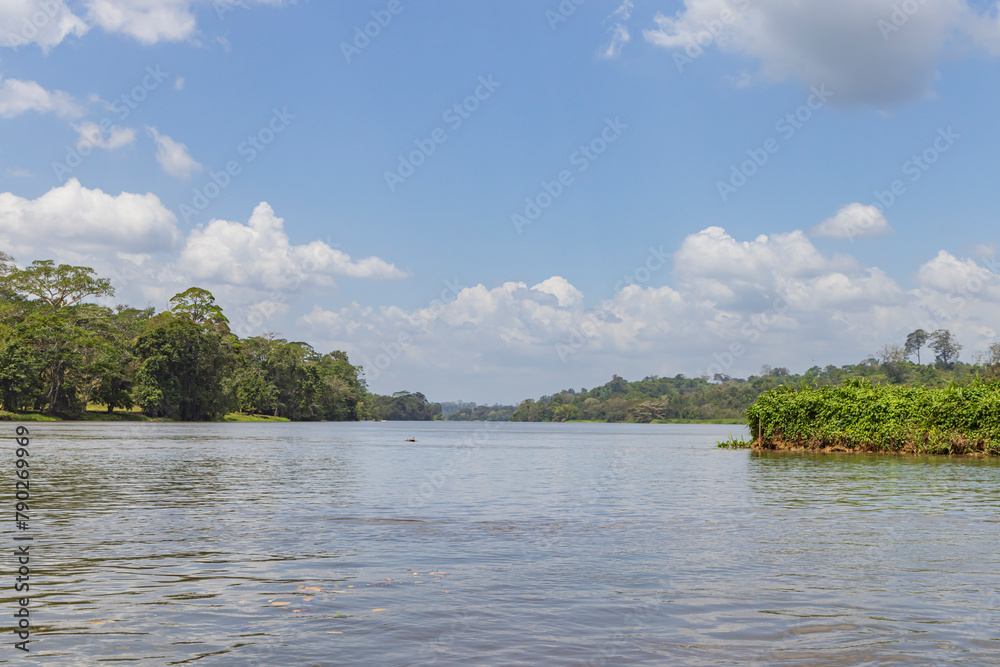 Scenic view of San Juan river also known as El Desaguadero at the border of Costa Rica and Nicaragua