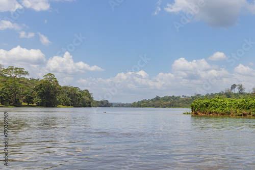 Scenic view of San Juan river also known as El Desaguadero at the border of Costa Rica and Nicaragua photo