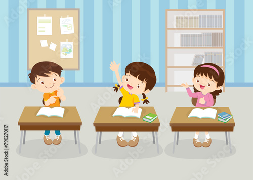 students and teacher in classroom