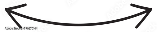 Horizontal long arrow signs. Dual thin long double ended arrow. Arrow pointer vector icon isolated on white background. Simple illustration. 11:11