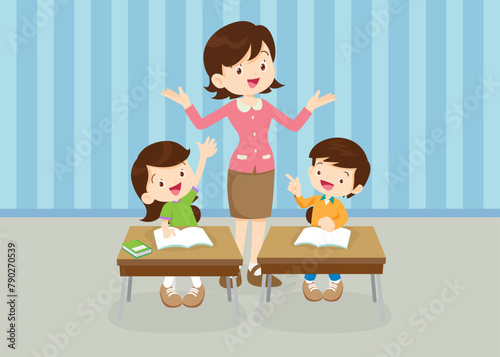 students and teacher in classroom