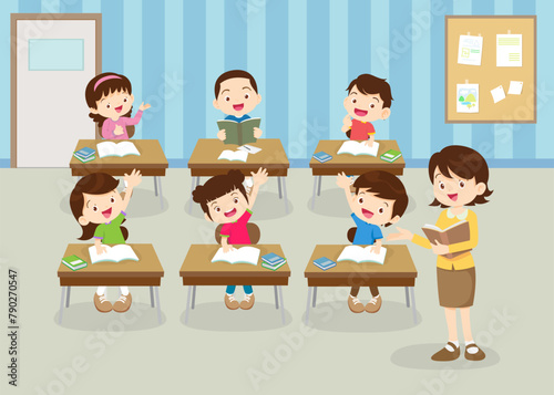students and teacher in classroom