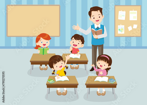 students and teacher in classroom