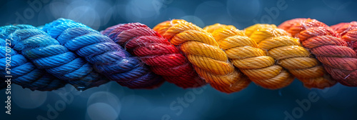 Group rope assorted strength associate organization together collaboration solidarity impart support.