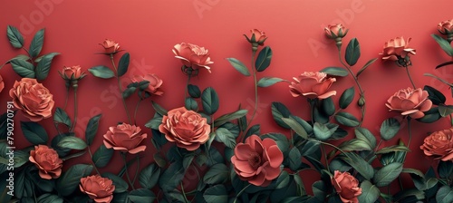 Flowers Arranged on a Wall