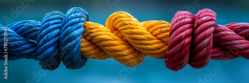 Group rope assorted strength associate organization together collaboration solidarity impart support.