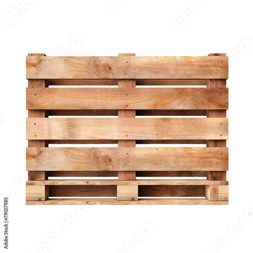 Two wooden pallets stacked on top of each other on an isolated background