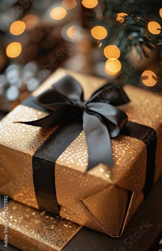 Two Wrapped Presents Under a Christmas Tree