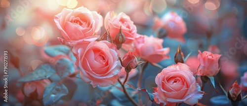 Blooming Pink Roses