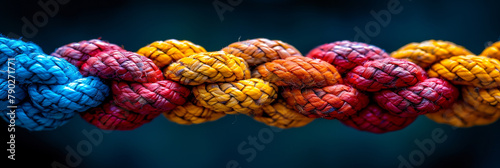 Group rope assorted strength associate organization together collaboration solidarity impart support.