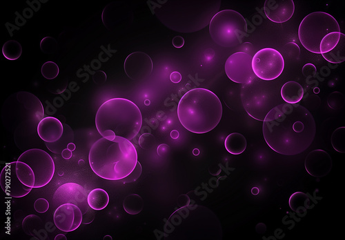 Purple Orbit : Seamless Pattern Design on Black Background (generative AI)