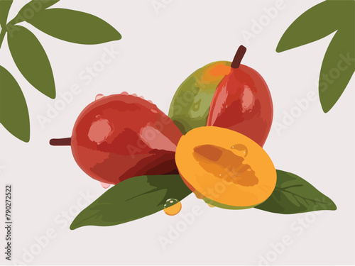 Vibrant Vitality. Health-themed Vector Illustration of Freshly Sliced Fruits.