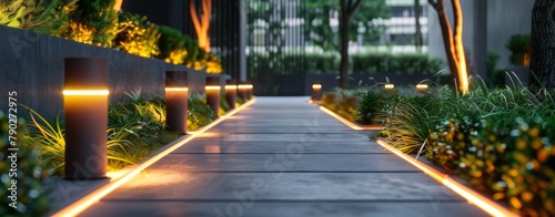 Illuminated Walkway Leading the Path
