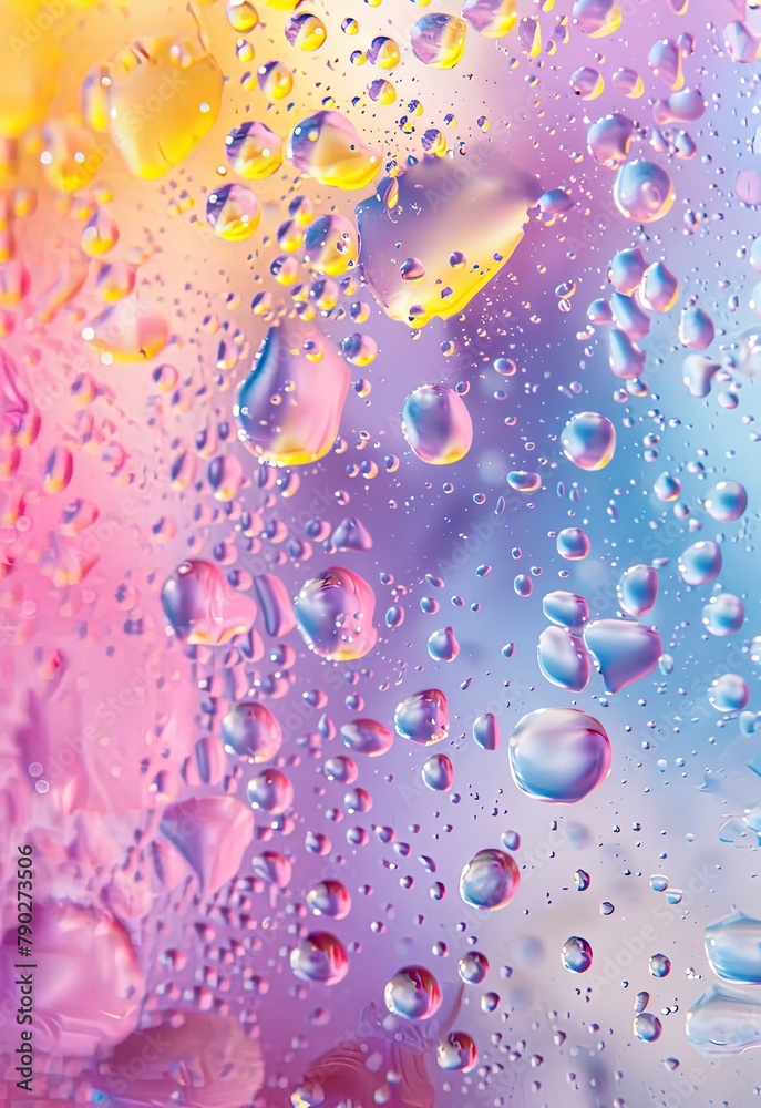 Beautiful background with oil drops on water, vibrant colorful gradients.