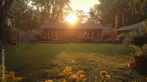 Sun Setting in Backyard