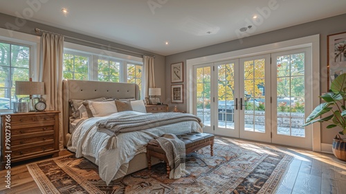 Bedroom With Large Bed by Window