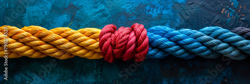 Group rope assorted strength associate organization together collaboration solidarity impart support.