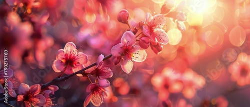 Close Up of Pink Flowers on a Tree