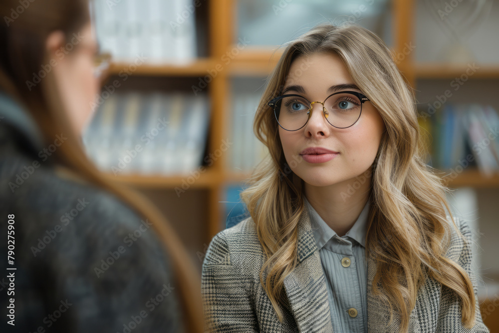 A photograph of a dietitian counseling a woman with on how to manage her symptoms through nutri A photograph of a dietitian counseling a woman with on how to manage her symptoms through nutri
