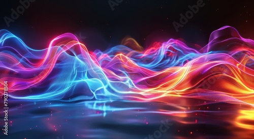Vibrant Wave of Light on Dark Background