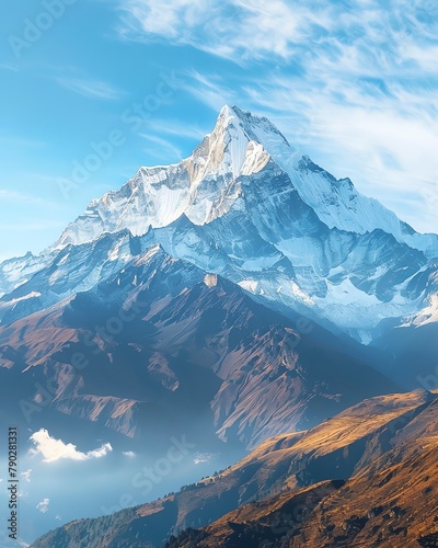 Behold the beautiful view of snowcapped mountains  a breathtaking display of natures splendor  high resolution DSLR.