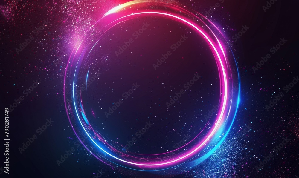 Obraz premium Neon Circle on Dark Background