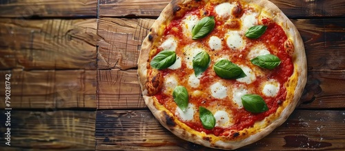 Pizza on Wooden Table