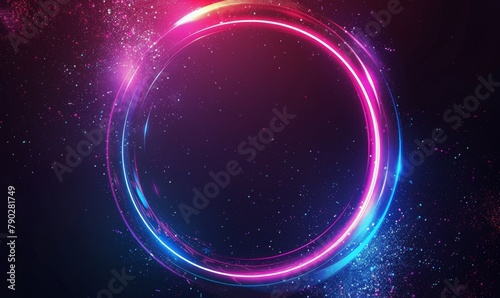 Neon Circle on Dark Background